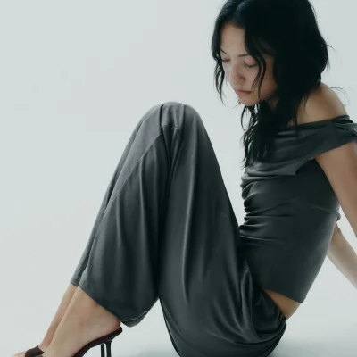 صندل ساتن پاشنه‌دار زنانه zara