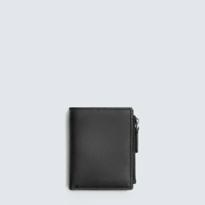 کیف پول چرمی با جیب‌های متعدد و بند زیپ zara