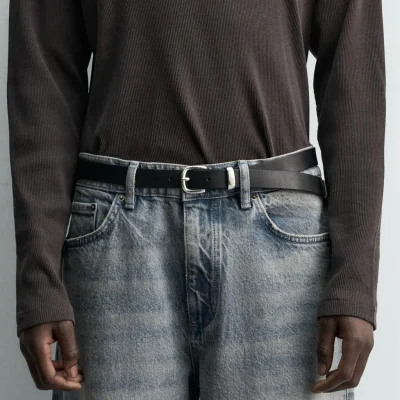 کمربند چرمی مردانه مدل کلاسیک zara