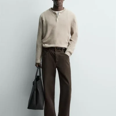 تیشرت جرسی مردانه با بافت نرم و دوخت تمیز zara