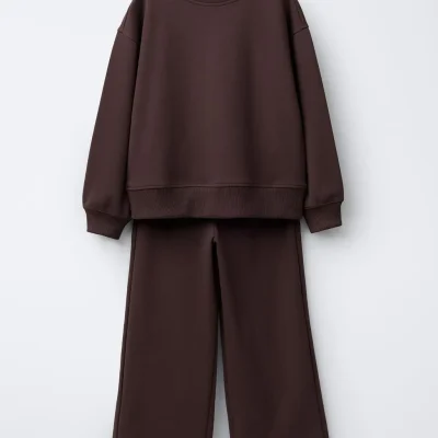 ست سوئیشرت و شلوار پاچه گشاد اینترلاک zara