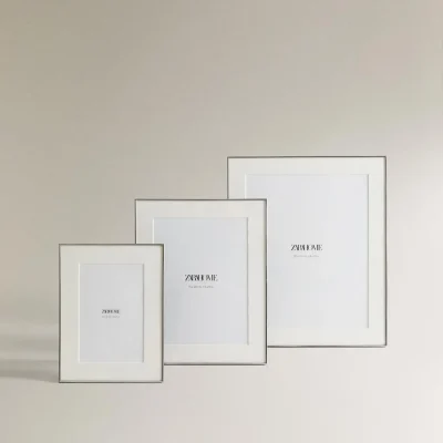 قاب عکس مدرن با روکش نقره‌ای مات zara