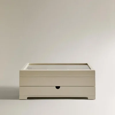 جعبه جواهرات چرمی لوکس با روکش مخمل zara