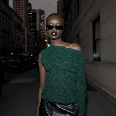 ژاکت بافت دار با یقه و آستین نامتقارن zara
