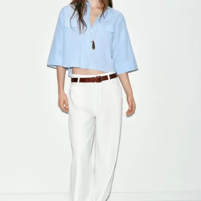 بلوز کامبری زنانه مدل BCAMISA zara