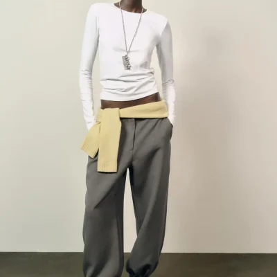 تیشرت بژیک پنبهای بیسیک zara