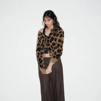 هیرکای بافت ژاکارد با طرح حیوانی zara