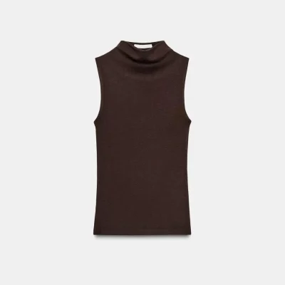تاپ بدون آستین کتان زنانه پرکینز zara