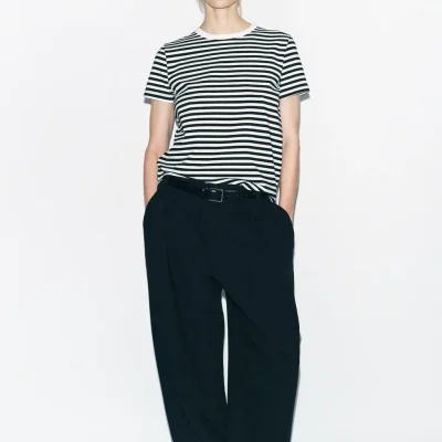 تیشرت آستین‌کوتاه اینترلاک zara