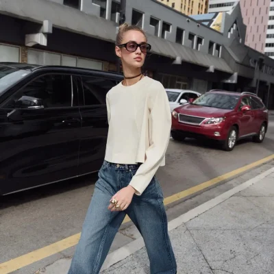 بلوز کامبری زنانه طرح دار zara