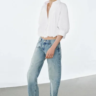 بلوز زنانه مجلسی با پارچه کرپ zara