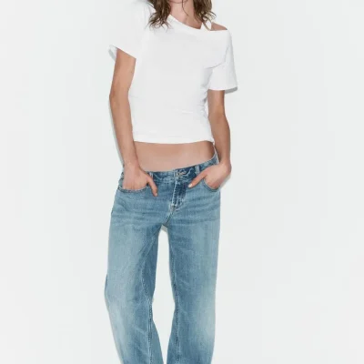 شلوار جین زنانه مدل T.PANT.PAQUETER zara