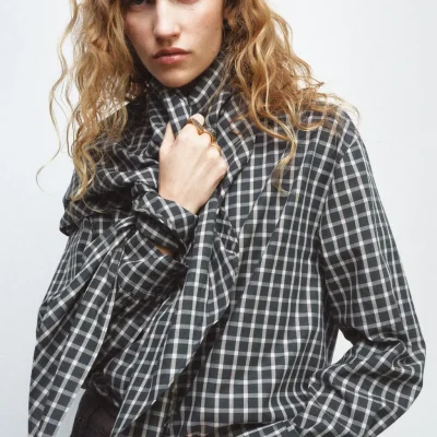 ست گردنبند و گوشواره نقره با روکش طلا و نگین زیرکن zara