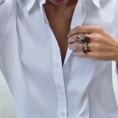 دستبند نقره استرلینگ با روکش طلا و سنگ لاجورد zara