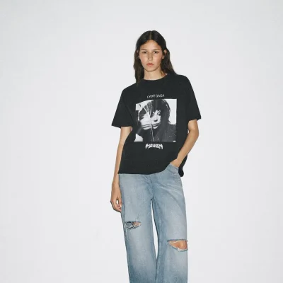 تیشرت جلوه محو لیدی گاگا zara