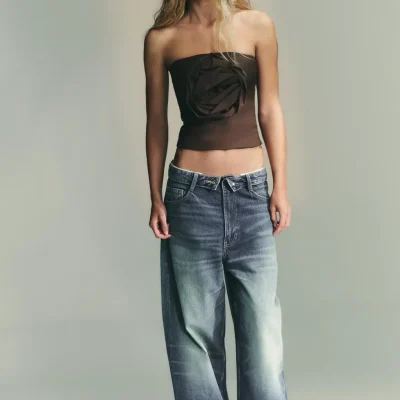 تاپ باندو با جزئیات گل zara