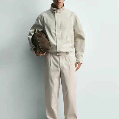 شلوار راسته با چین جلو STRAIGHT FIT PİLİLİ PANTOLON zara