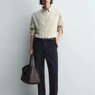 پیراهن مجلسی مردانه فاستونی طرح دار zara