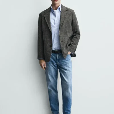 بلیزر مردانه کلاسیک با پارچه کرپ zara