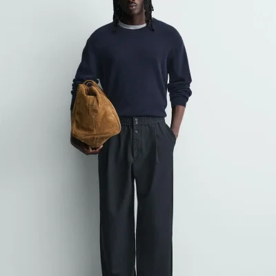شلوار خط‌راه دار فیت راحت (Relaxed Fit) zara