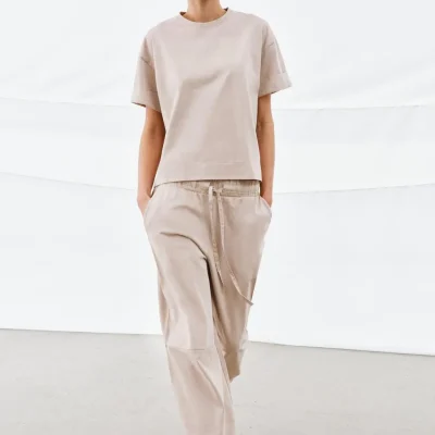 شلوار پنبهای ضخیم با پاچه گشاد zara
