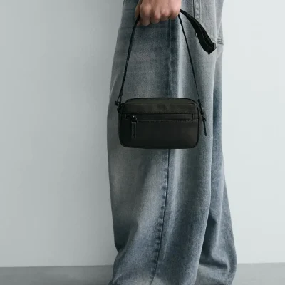 کیف دوشی طرح دار با بند متقابل zara