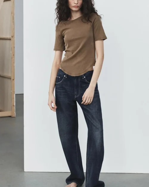 شلوار جین TRF مدل Baggy Tapered کمر پایین