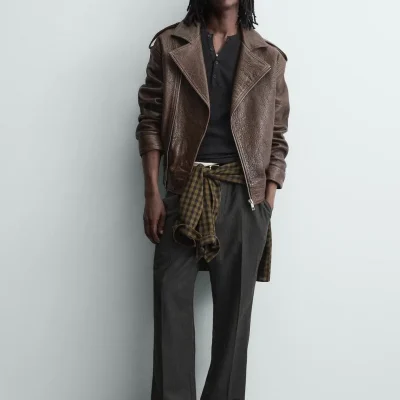 کت چرم اورسایز بایکر zara