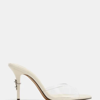 صندل وینیل پشت‌باز با پاشنه فلزی zara