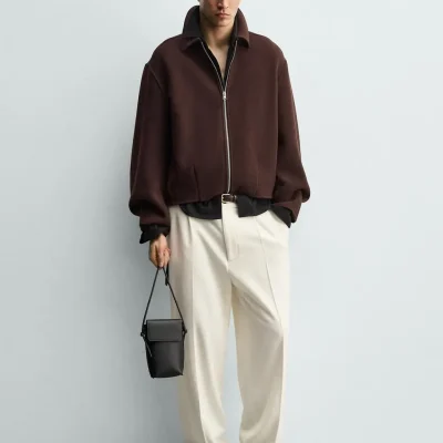 کت بکسی با نخ پشم مخلوط zara