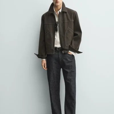 کت دوخت کنتراست دار با ظاهر اسپرت zara