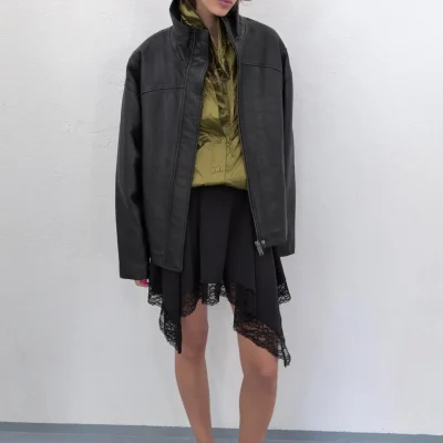 کت چرم اورسایز %100 چرم طبیعی zara