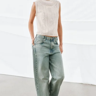 تیپ بدون آستین گلدوزی‌شده ZW COLLECTION zara