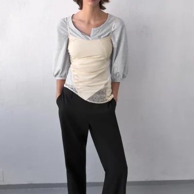 شلوار کمرکوتاه برش راسته زنانه zara