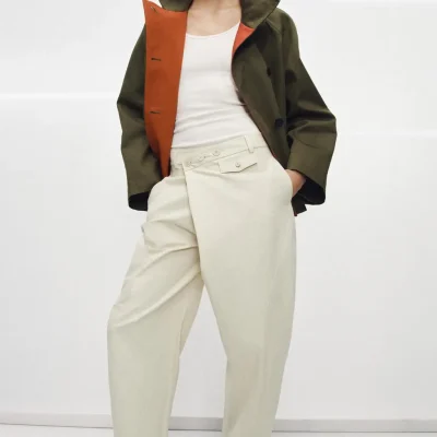 شلوار کروپ دکمه‌ای ZW COLLECTION zara
