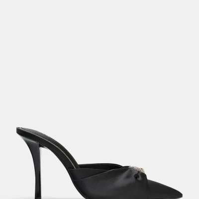 صندل مule ساتن پاشنه‌بلند با تزئینات براق zara