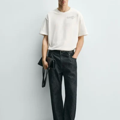 تیشرت طرح منظره مردانه zara
