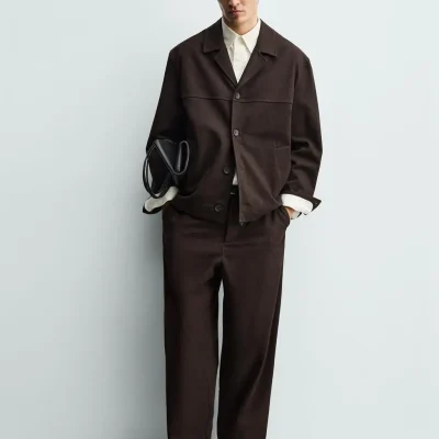 کت نازک پارچه فی تیلی بافت دار zara