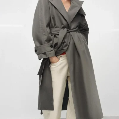 ZW COLLECTION کت بارانی اورسایز کمربنددار zara