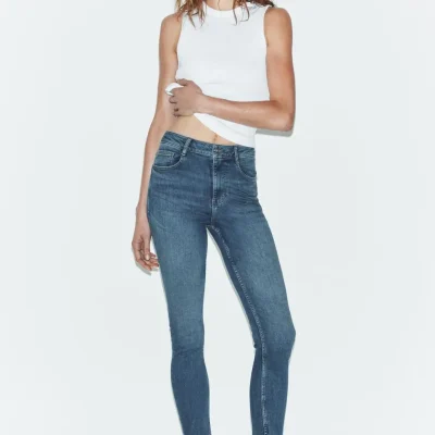 شلوار جین اسکینی کمر بلند TRF zara