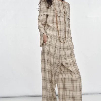 شلوار چهارخانه ZW COLLECTION zara