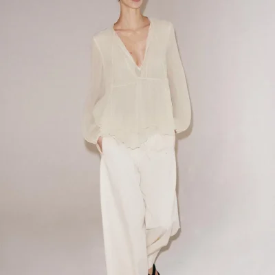 بلوز طرح دار زیپ دار زنانه ZW COLLECTION zara