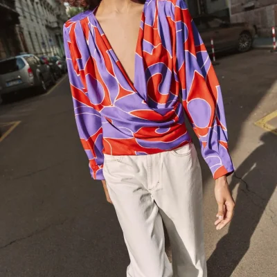 پیراهن واتکالی ساتن طرح دار zara