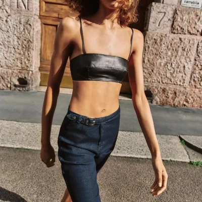 شلوار بگ پارچه ای زنانه zara