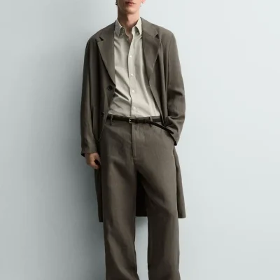 شلوار کتان استریت فیت نسخه محدود zara