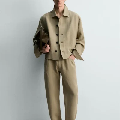شلوار بالون پاچه کتان لیمیتد ادیشن zara