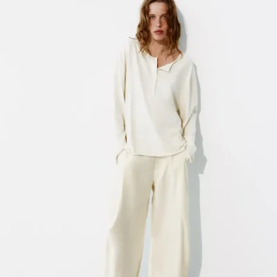 شلوار پارچه‌ای زنانه مدل T.PANTALON با دوخت تمیز زارا